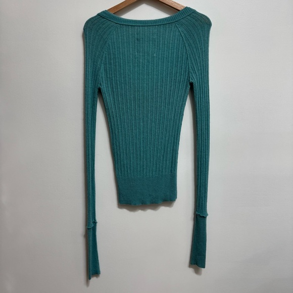 Vintage Hollister Y2K Ribbed Knit Deep V-Neck Sweater Large - Picture 6 of 10
